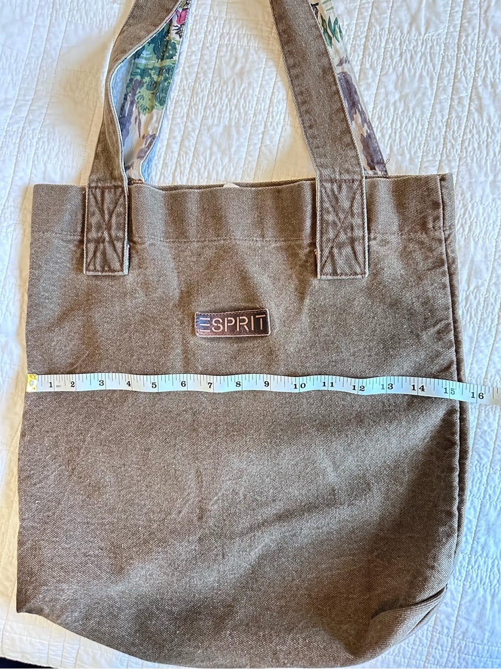 Vintage 80’s ESPRIT Acid Wash South Western Cowboy Canvas Tote Bag RARE HTF - Picture 9 of 12
